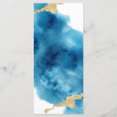 Waterverf Ocean Beach Tropical Island bruiloft Menu (Achterkant)