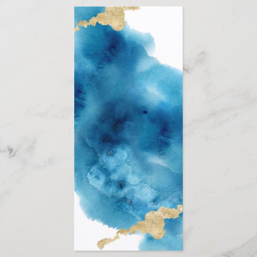 Waterverf Ocean Beach Tropical Island bruiloft Menu (Achterkant)