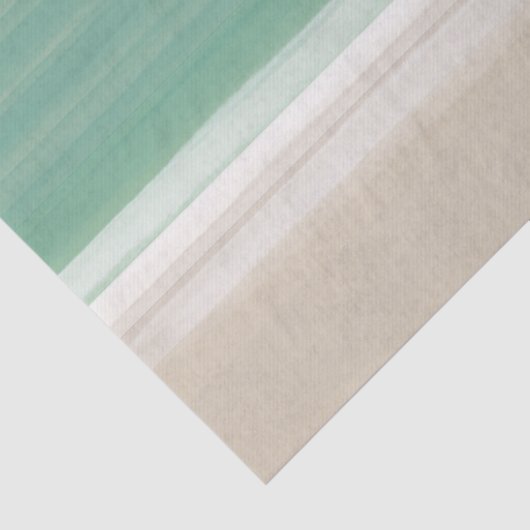 Waterverf Ocean Beach Turquoise Zand Tissue Papier (Detail)