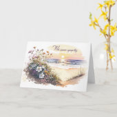 Waterverf Ocean Beach voor sympathie Kaart (Gele Bloem)