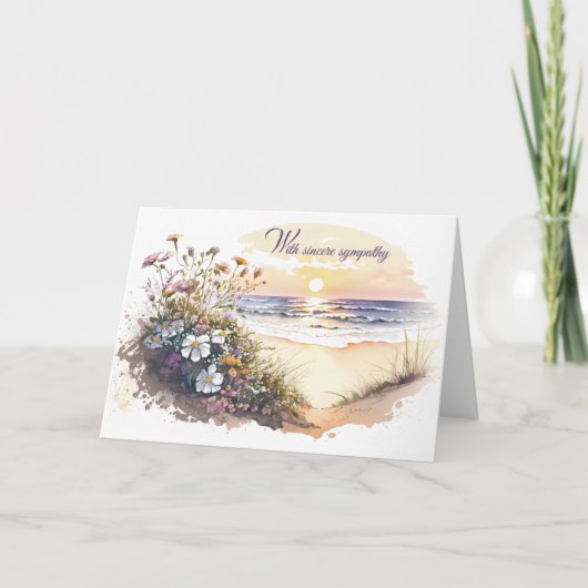 Waterverf Ocean Beach voor sympathie Kaart (Voorkant)