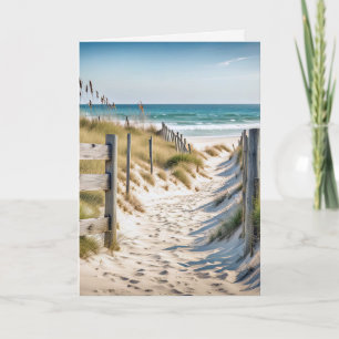 Waterverf Ocean Beach voor sympathie Kaart