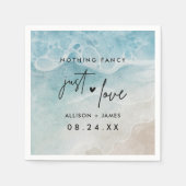 Waterverf Ocean Beach Wedding Elopement Servet (Voorkant)