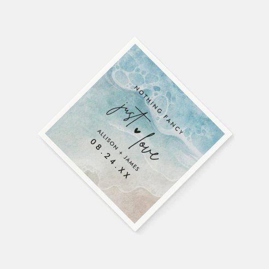 Waterverf Ocean Beach Wedding Elopement Servet (Hoek)