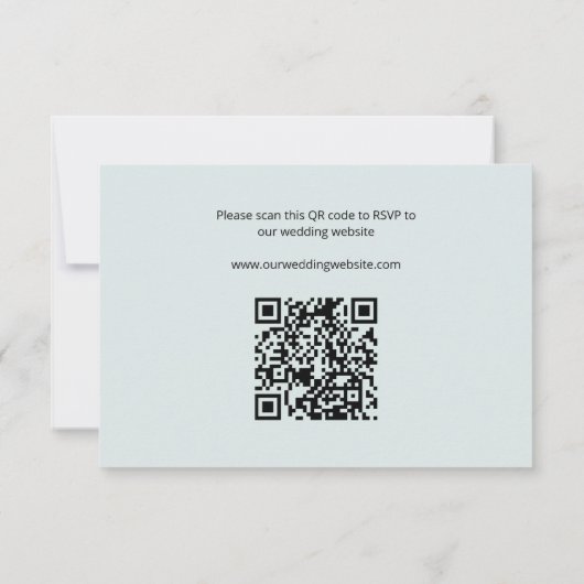 Waterverf Ocean Beach Wedding Website QR Code RSVP Kaartje (Achterkant)