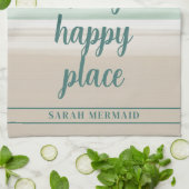 Waterverf Ocean Beach Yoga Studio Keukenhanddoek (Gevouwen)