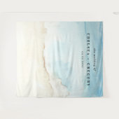 Waterverf Ocean Beach Zomer Bruiloft Achtergrond Wandkleed (Voorkant (horizontaal))