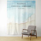 Waterverf Ocean Beach Zomer Bruiloft Achtergrond Wandkleed (In situ)