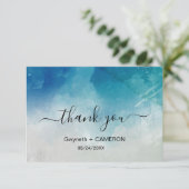 Waterverf Ocean Beach Zomer bruiloft Bedankkaart (Staand voorkant)