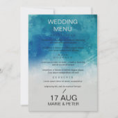 Waterverf Ocean Beach Zomer Bruiloft Menu Kaart (Voorkant)