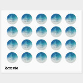 Waterverf Ocean Beach Zomer bruiloft Ronde Sticker (Vel)