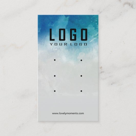 Waterverf Ocean Beach Zomer Oorbel Display Visitekaartje (Voorkant)