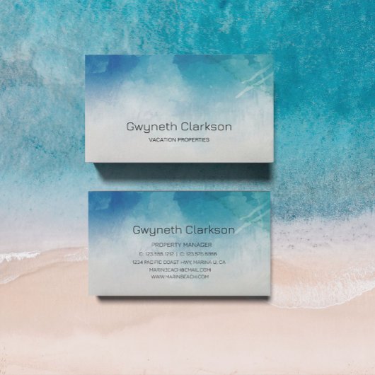 Waterverf Ocean Beach Zomer Visitekaartje