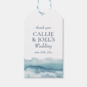Waterverf Ocean Blue Cadeaulabel (Voorkant)