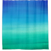 Waterverf Ocean Blue Green Beachy Tropical Douchegordijn (Voorkant)