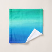 Waterverf Ocean Blue Green Ombre Beach Bad Handdoek (Wasdoekje)