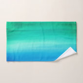 Waterverf Ocean Blue Green Ombre Beach Bad Handdoek (Handdoek)
