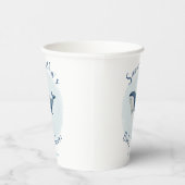 Waterverf Ocean Blue Whale Cute Boy's Baby shower Papieren Bekers (Rechts)