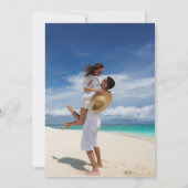 Waterverf Ocean Coastal Beach foto bruiloft Kaart (Achterkant)