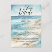 Waterverf Ocean Coastal Beach Wedding Details Informatiekaartje (Voorkant)