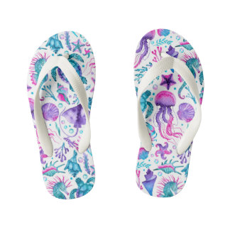 Waterverf Ocean Creatures Onder het Zee Kinder Teenslippers