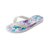 Waterverf Ocean Creatures Onder het Zee Kinder Teenslippers (Schuin)