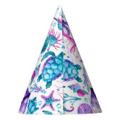 Waterverf Ocean Creatures Under the Zee Verjaardag Feesthoedjes (Achterkant)