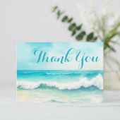 Waterverf Ocean Cruise Boot Crew Appreciation Bedankkaart (Staand voorkant)