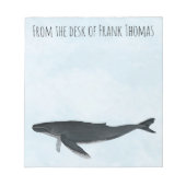 Waterverf Ocean Custom Humpback Whale Notitieblok (Voorkant)