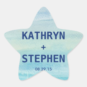 Waterverf Ocean Favor Sticker / Envelopzegel