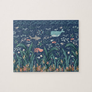 Waterverf Ocean Kelp Forest Zoek en zoek kunst Legpuzzel