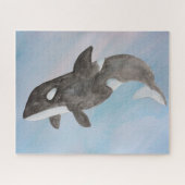 Waterverf Ocean Killer Whale Orca Legpuzzel (Horizontaal)