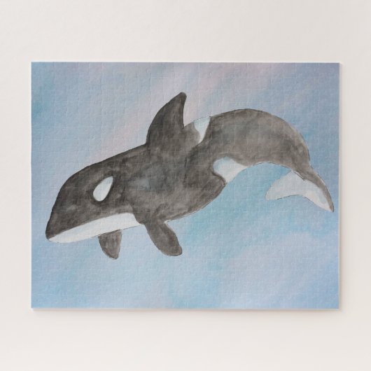 Waterverf Ocean Killer Whale Orca Legpuzzel (Horizontaal)