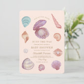 Waterverf Ocean kleine parel Seashell Baby shower Kaart (Staand voorkant)