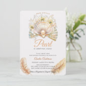 Waterverf Ocean kleine parel Seashell Baby shower Kaart (Staand voorkant)