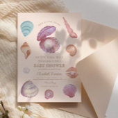 Waterverf Ocean kleine parel Seashell Baby shower Kaart