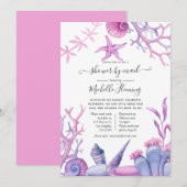 Waterverf Ocean Life Baby shower per post Kaart (Voorkant / Achterkant)