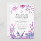 Waterverf Ocean Life Bat Mitzvah Kaart (Voorkant)