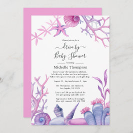 Waterverf Ocean Life drive by Baby shower Kaart