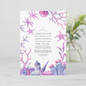 Waterverf Ocean Life Nautical Celebration of Life Kaart (Staand voorkant)