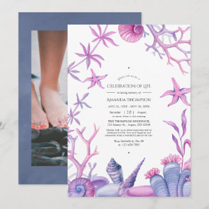 Waterverf Ocean Life Nautical Celebration of Life Kaart