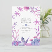 Waterverf Ocean Life Nautical Vrijgezellenfeest Kaart (Staand voorkant)