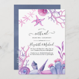 Waterverf Ocean Life Online Virtual Wedding Kaart