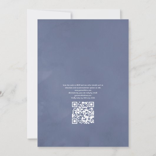 Waterverf Ocean Life QR Code Nautical Wedding Kaart (Achterkant)