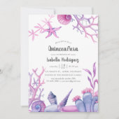 Waterverf Ocean Life Quinceañera Kaart (Voorkant)