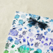 Waterverf Ocean Life - Regenboogkleuren Strandlaken (In situ)