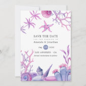 Waterverf Ocean Life Wedding Save The Date (Voorkant)