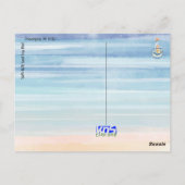 Waterverf Ocean Light bulb Humpback Whale Ship Briefkaart (Achterkant)