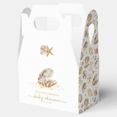 Waterverf Ocean Little Pearl Baby shower Bedankdoosjes (Geopend)