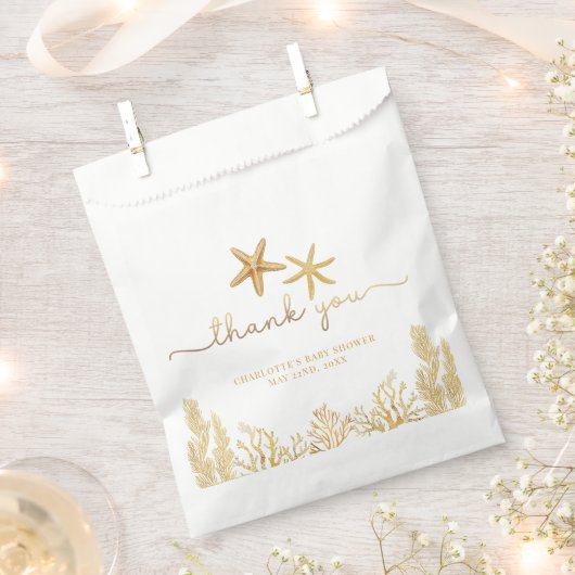 Waterverf Ocean Little Pearl Baby shower Bedankzakje (Geknipt)